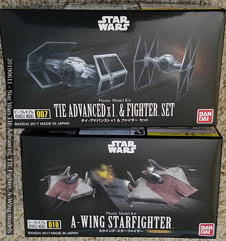 Star Wars TIE Advanced, TIE Fighter, A-Wing models